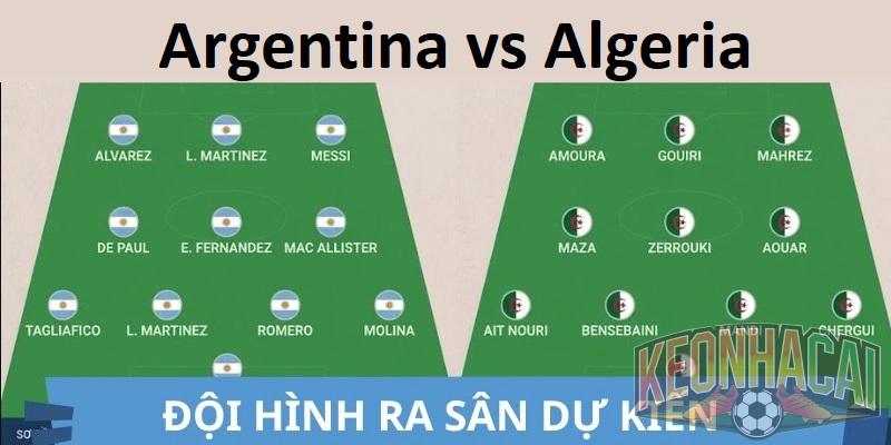 Đội hình dự kiến Argentina vs Algeria